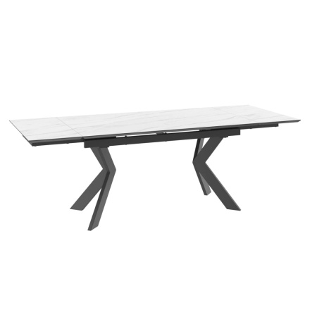 Стол VECTRA-150, раздвижной 150(40+40)x90, МРАМОР СВЕТЛЫЙ - COMPAKT CER/ЧЕРНЫЙ																						 VECTRA 150										